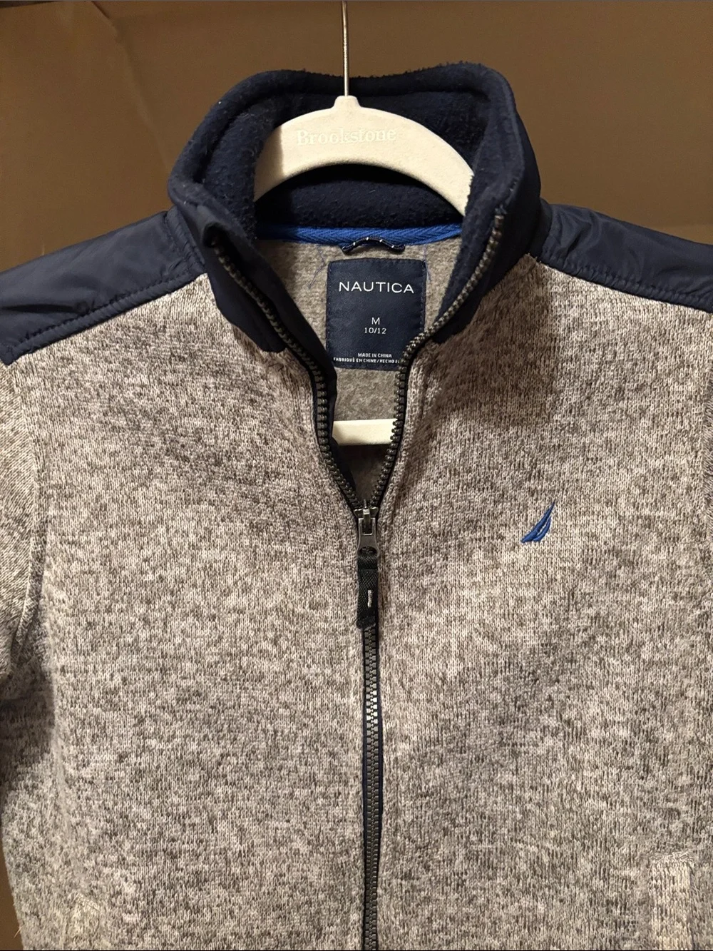 Nautica Kids' Gray Zip Front Jacket with Navy Accents Sz 1